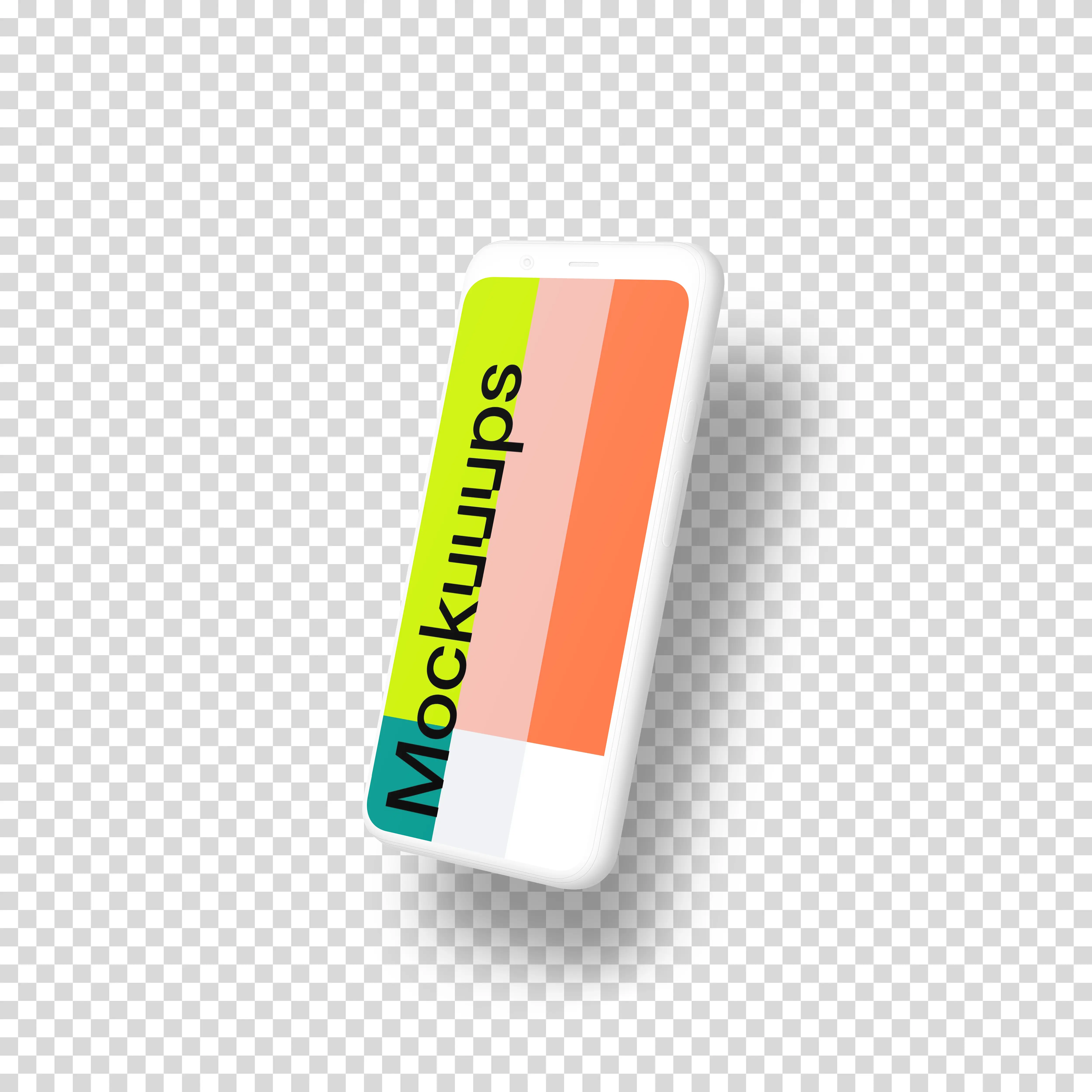 Clay Google Pixel 4 Mockup (Perspective Right - Floating Shadow)