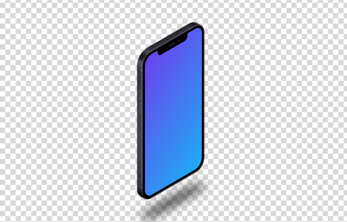 iPhone 12 Mockup (Isometric Stand Left - Floating Shadow)