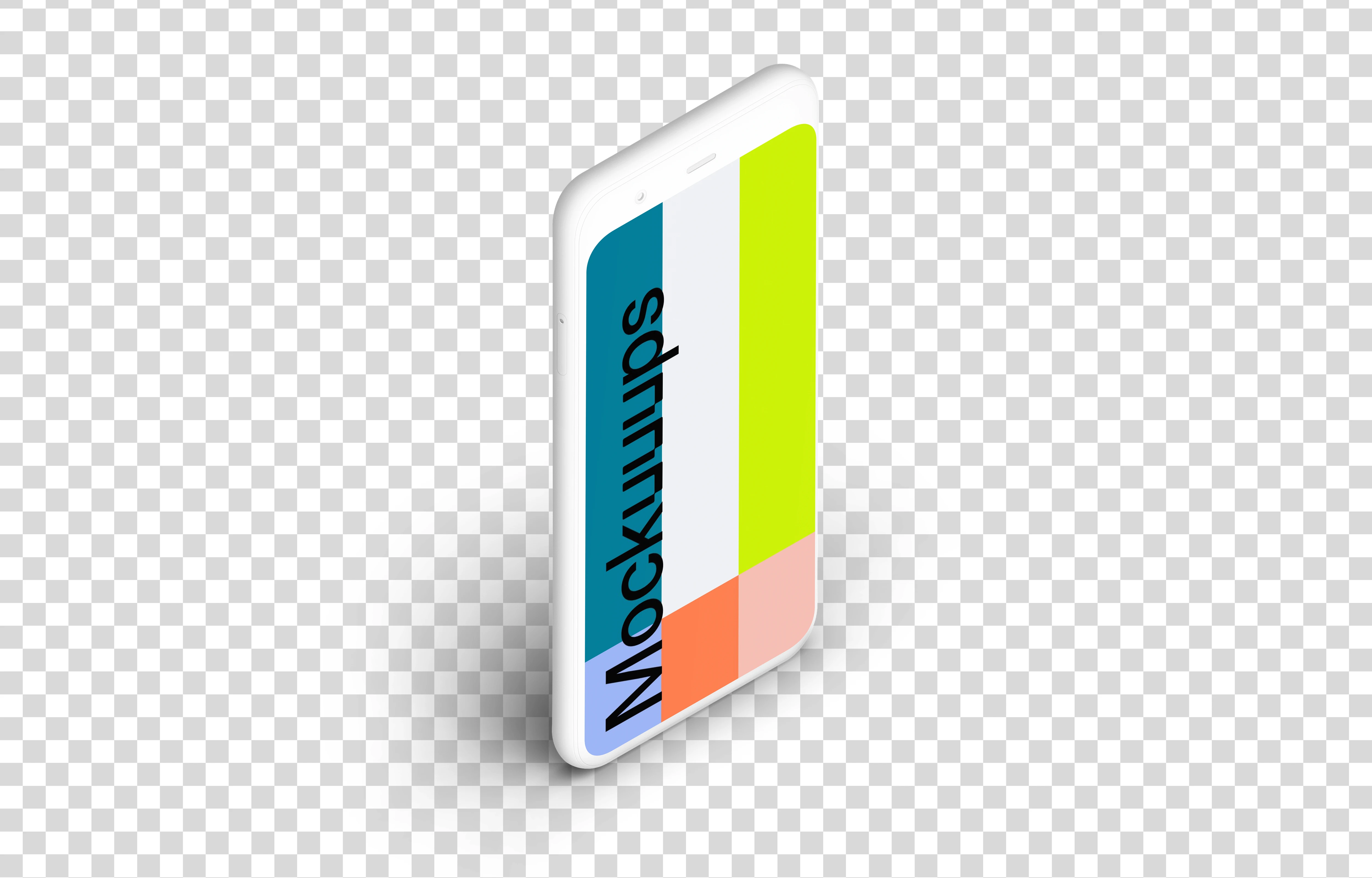 Clay Google Pixel 4 Mockup (Isometric Stand Left)