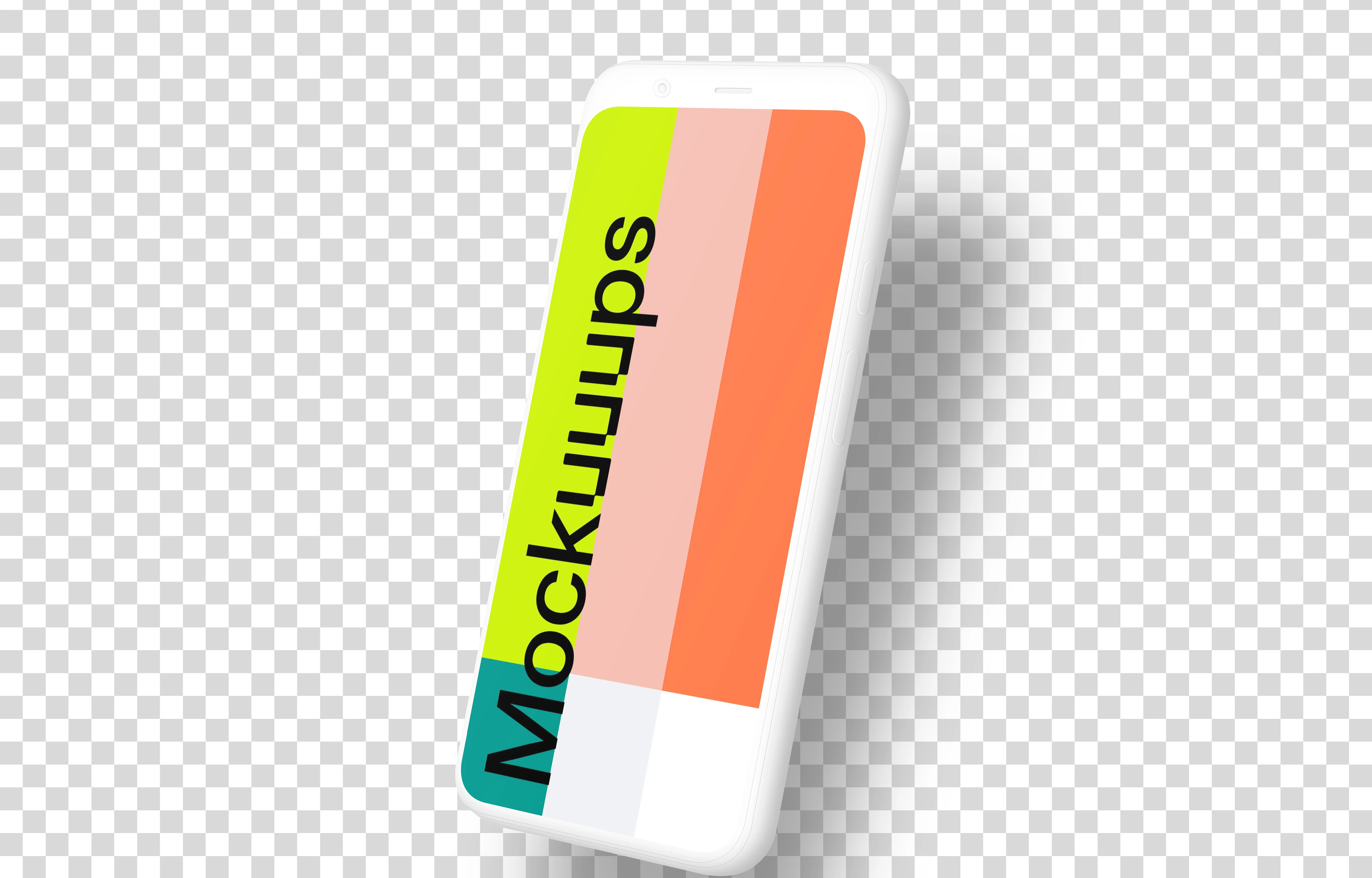 Clay Google Pixel 4 Mockup (Perspective Right - Floating Shadow)