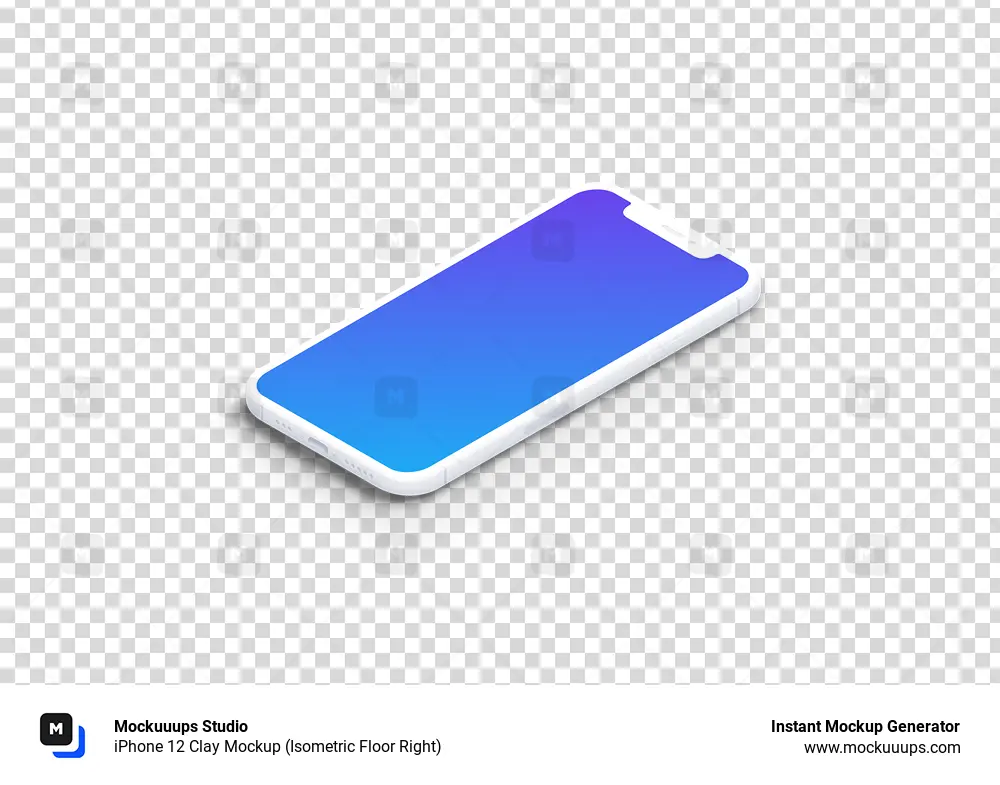 Download iPhone 12 Clay Mockup (Isometric Floor Right) - Mockuuups ...