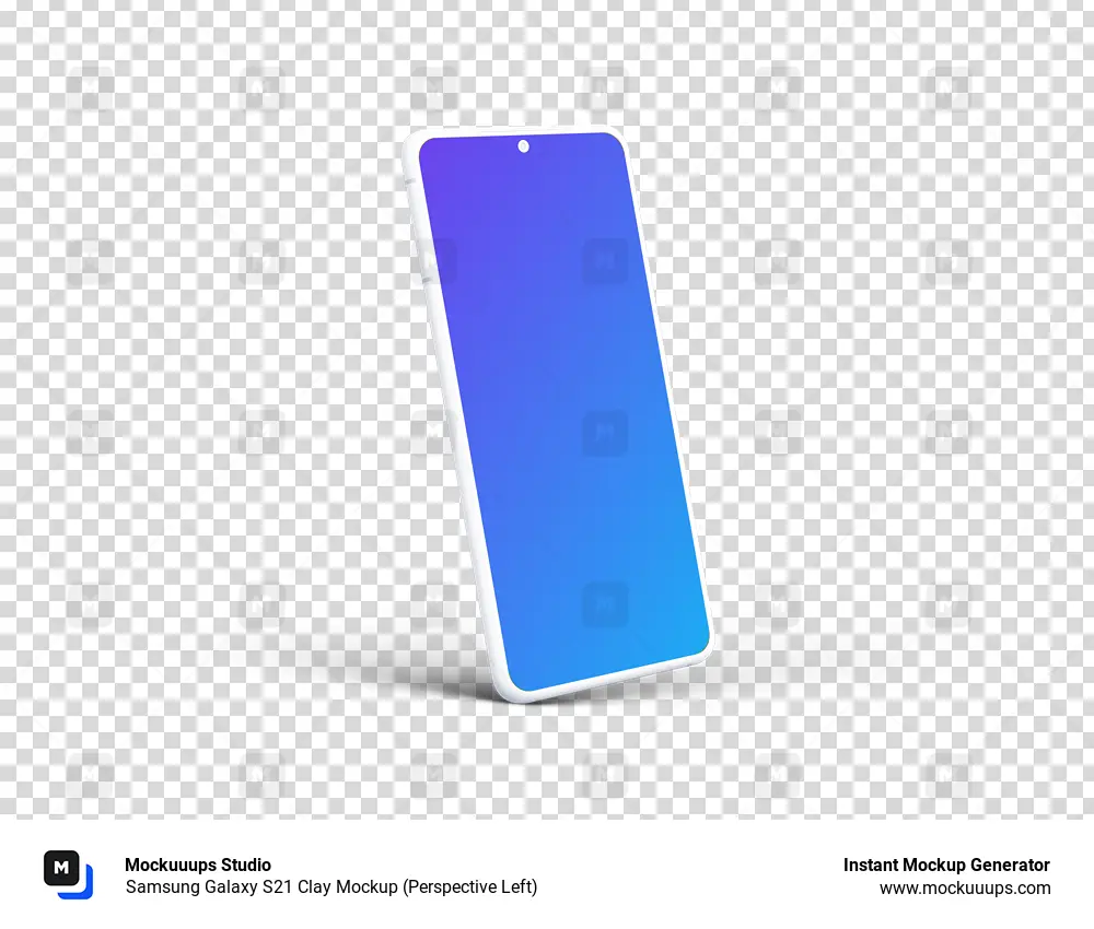Samsung Galaxy S21 Clay Mockup (Perspective Left)