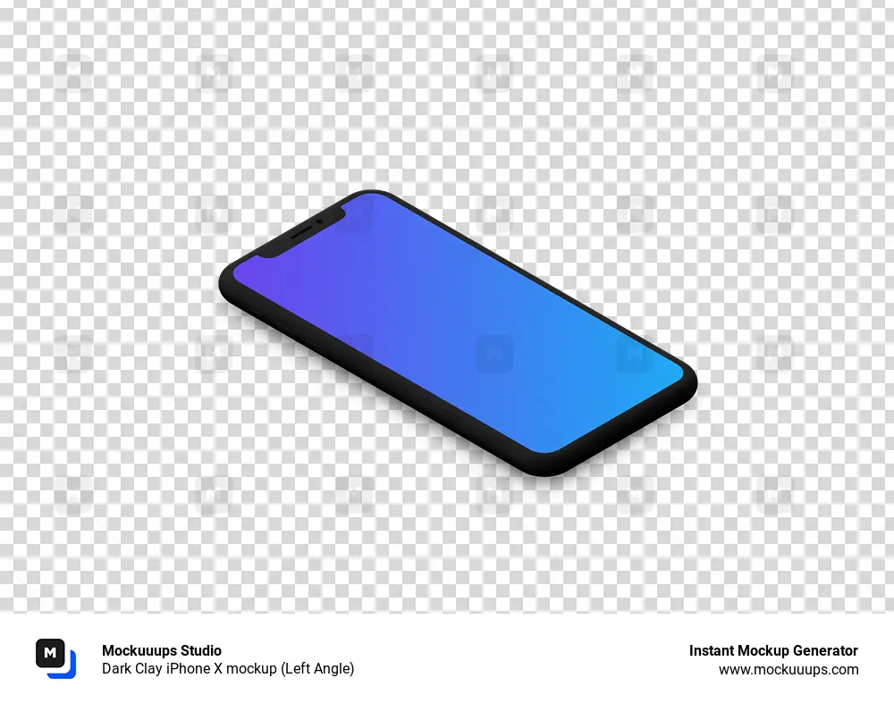 Download Dark Clay iPhone X mockup (Left Angle) - Mockuuups Studio