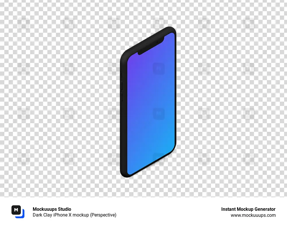 Download Dark Clay iPhone X mockup (Perspective) - Mockuuups Studio