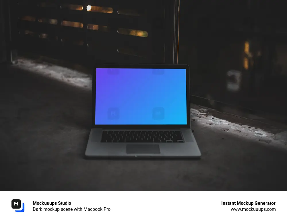 Download Dark mockup scene with Macbook Pro - Mockuuups Studio