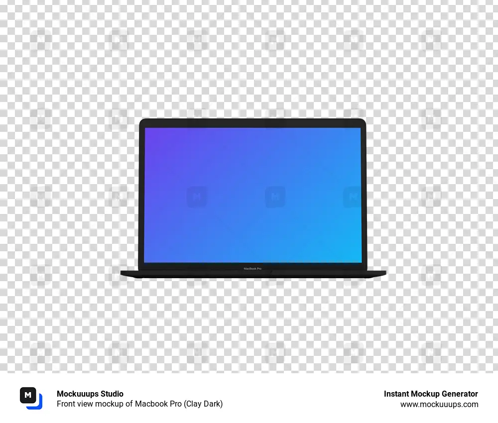 Download Front view mockup of Macbook Pro (Clay Dark) - Mockuuups Studio