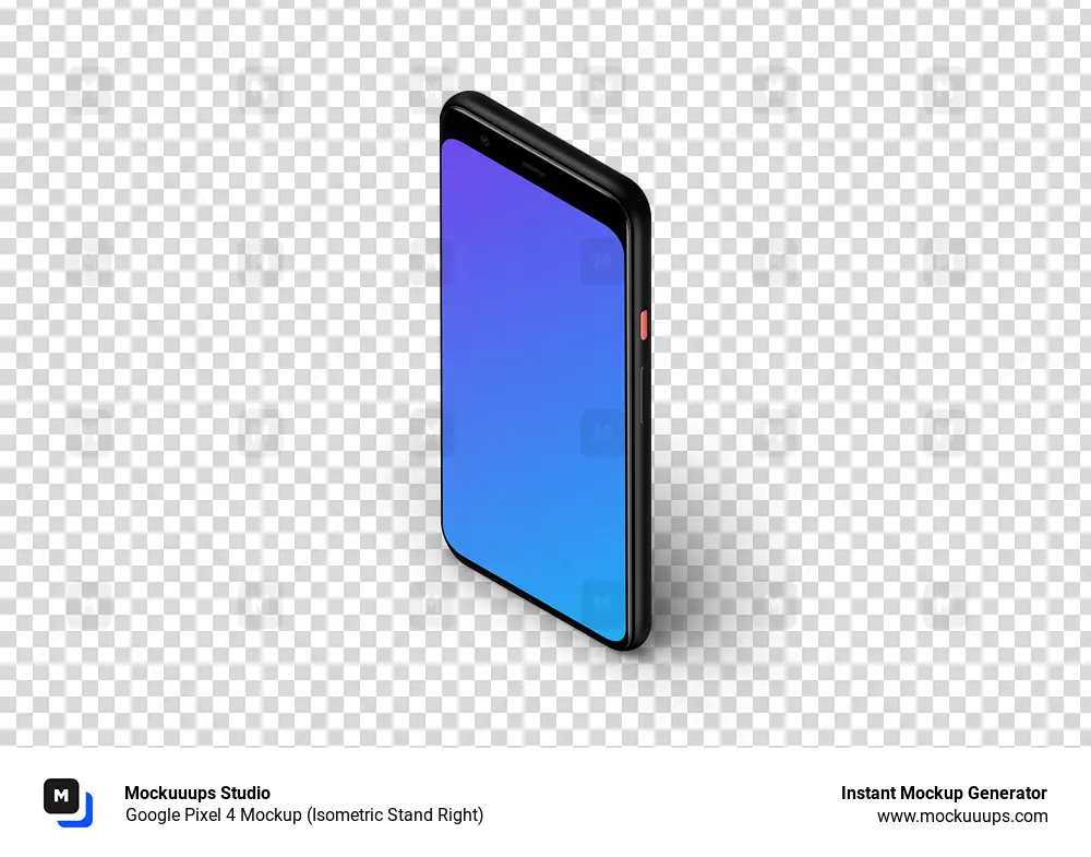 Google Pixel 4 Mockup (Isometric Stand Right)