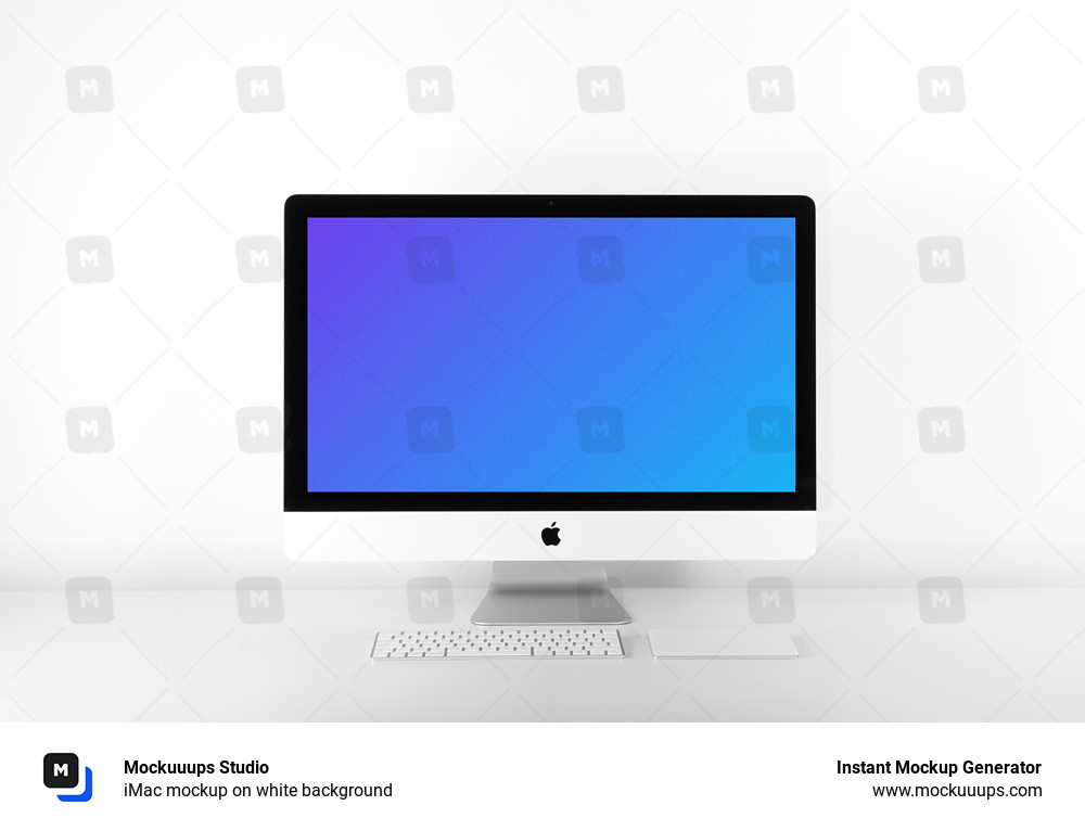 iMac mockup on white background