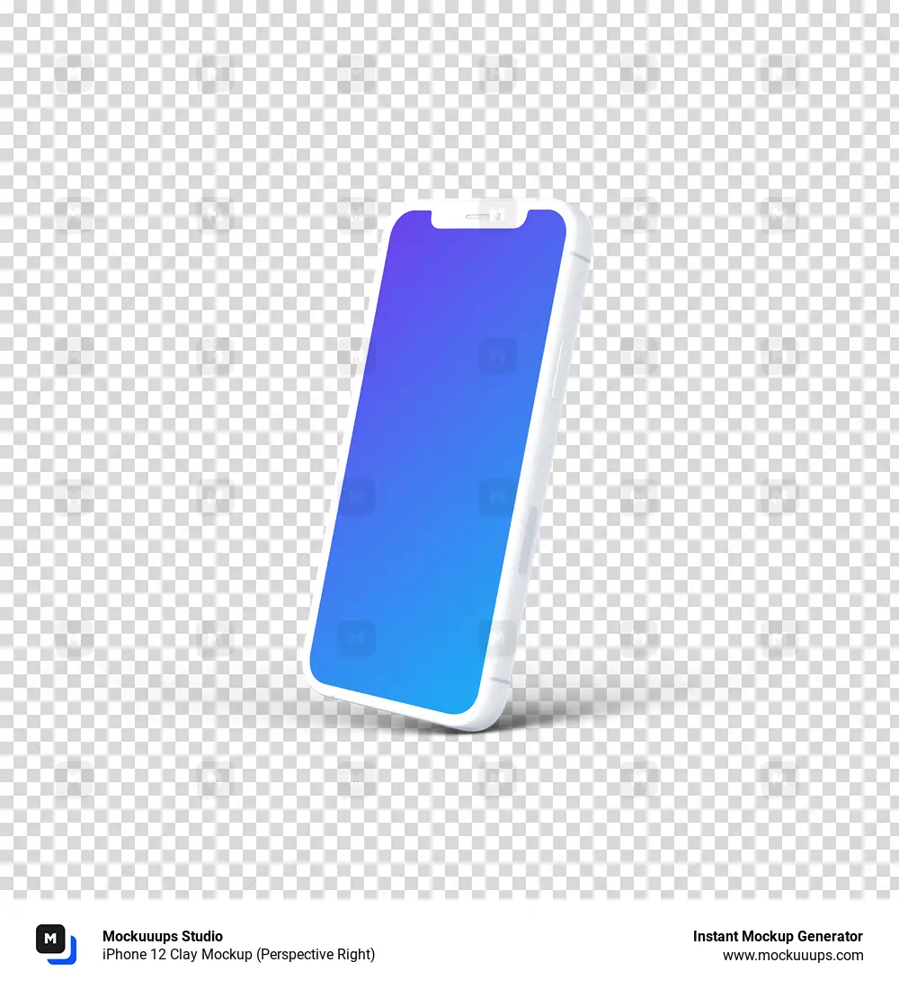 iPhone 12 Clay Mockup (Perspective Right)