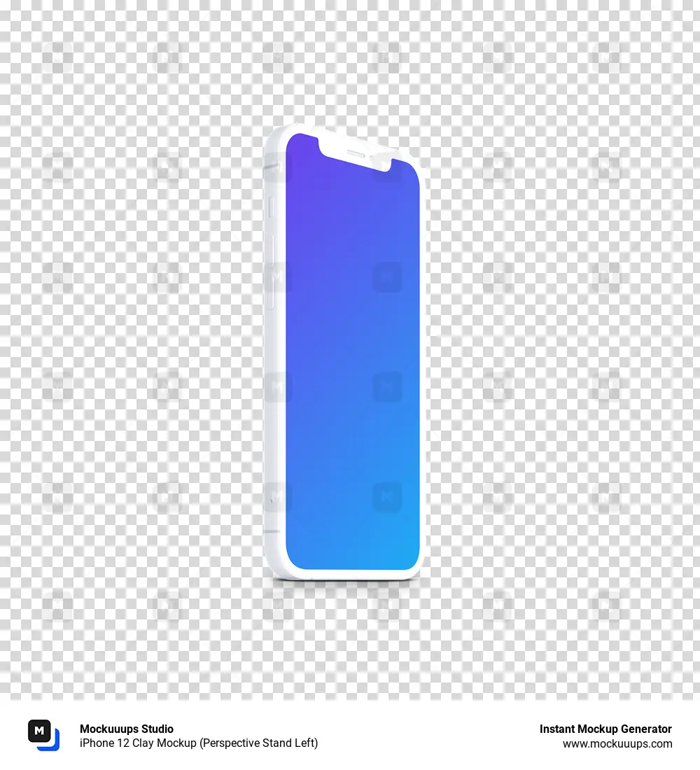 iPhone 12 Clay Mockup (Perspective Stand Left)