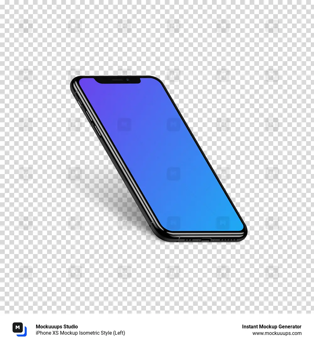 Download Iphone Xs Mockup Isometric Style Left Mockuuups Studio