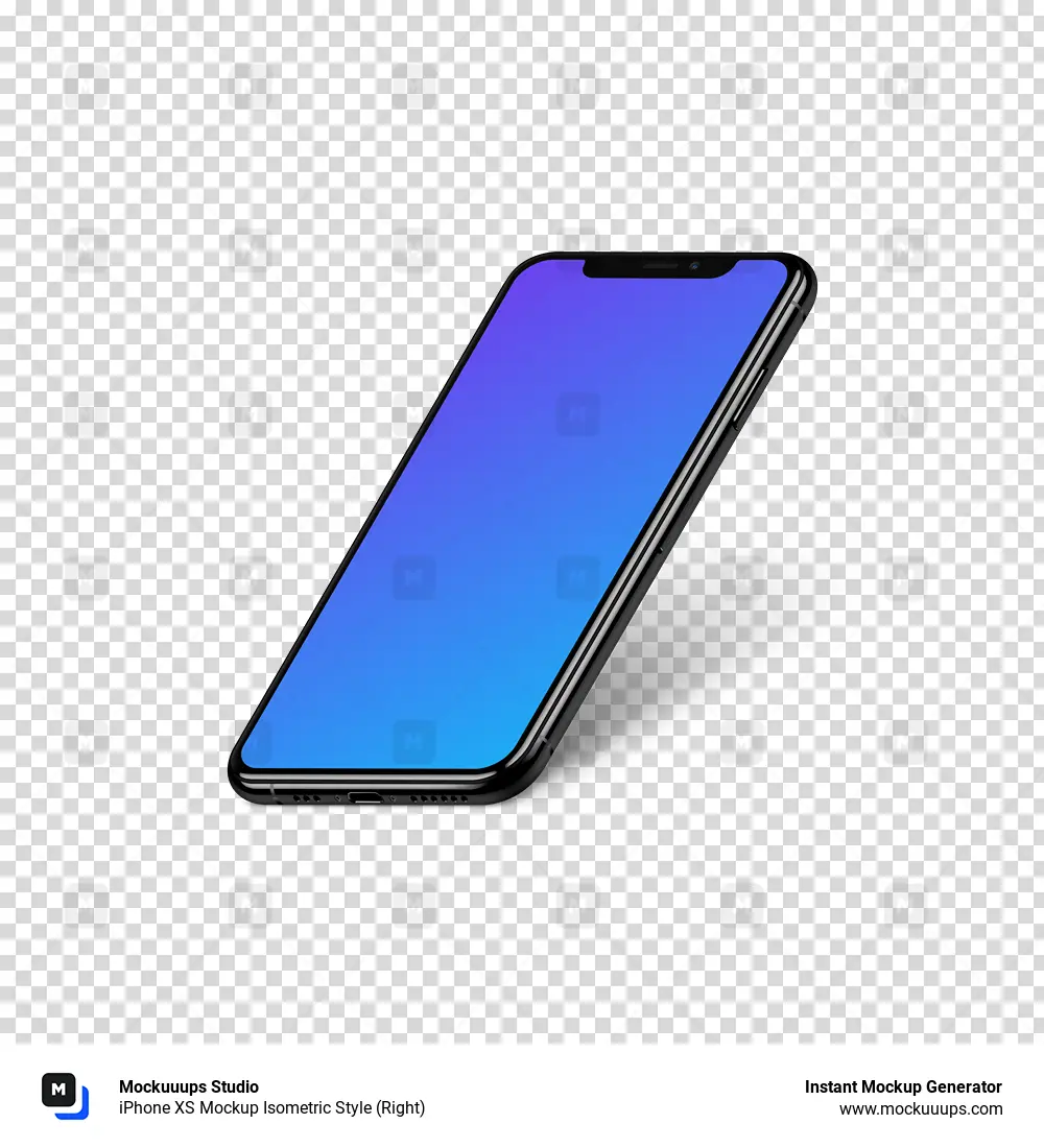 Download iPhone XS Mockup Isometric Style (Right) - Mockuuups Studio