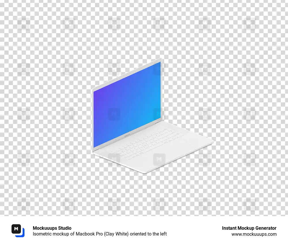 Download Isometric mockup of Macbook Pro (Clay White) oriented to ...