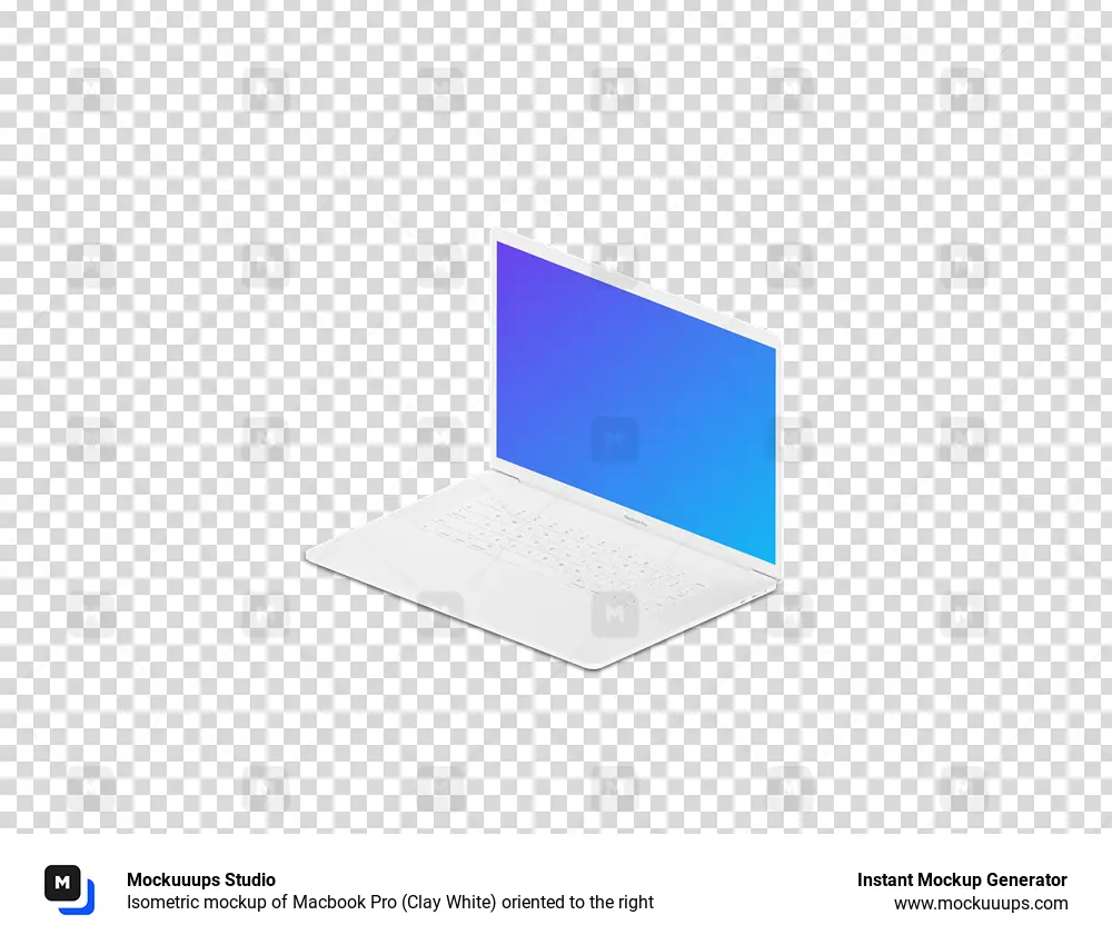 Download Isometric mockup of Macbook Pro (Clay White) oriented to the right - Mockuuups Studio