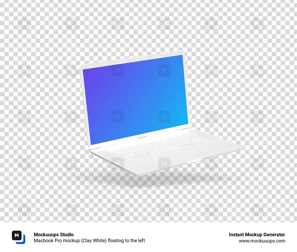 Download Macbook Pro mockup (Clay White) floating to the left ...