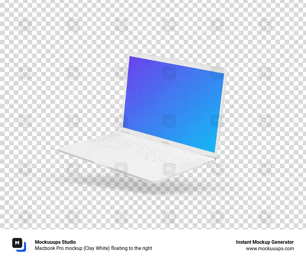 Download Macbook Pro Mockup Clay White Floating To The Right Mockuuups Studio