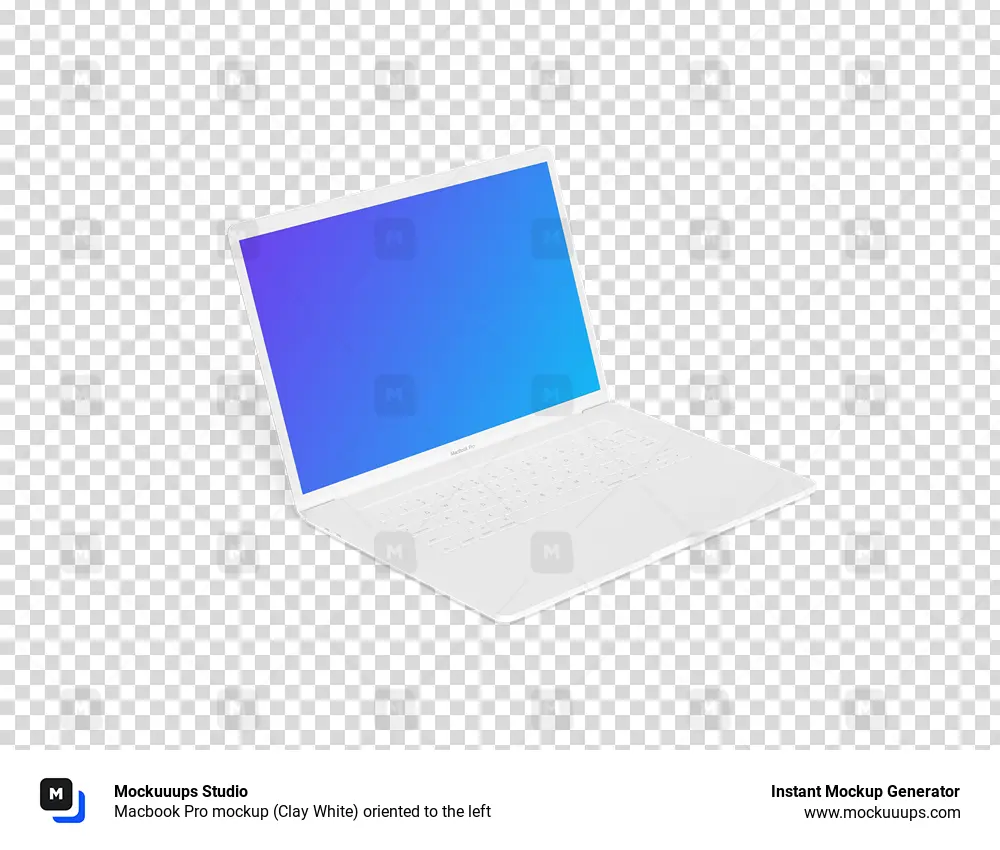 Download Macbook Pro mockup (Clay White) oriented to the left - Mockuuups Studio