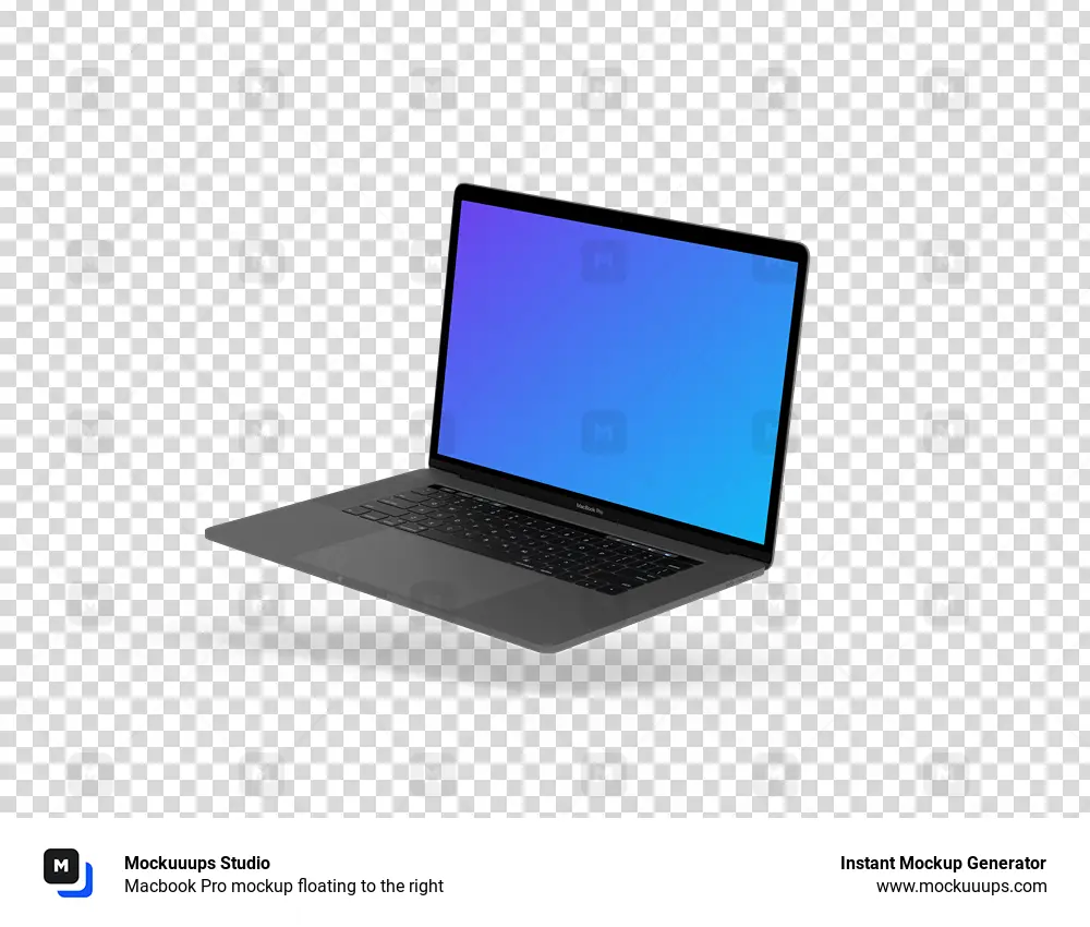 Download Macbook Pro mockup floating to the right - Mockuuups Studio