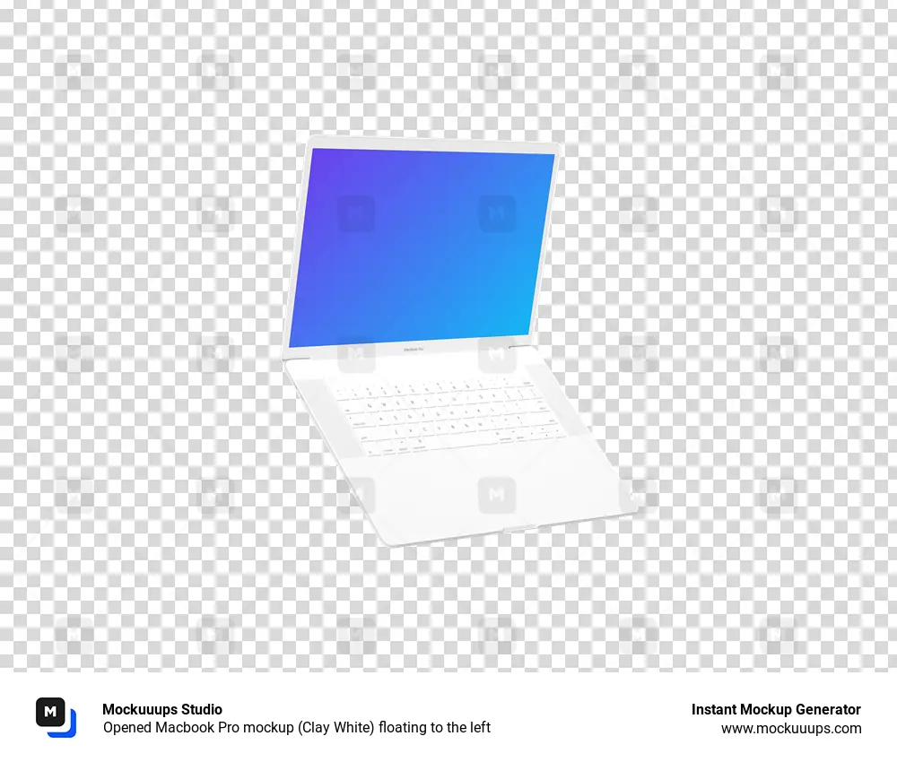 Download Opened Macbook Pro mockup (Clay White) floating to the ...