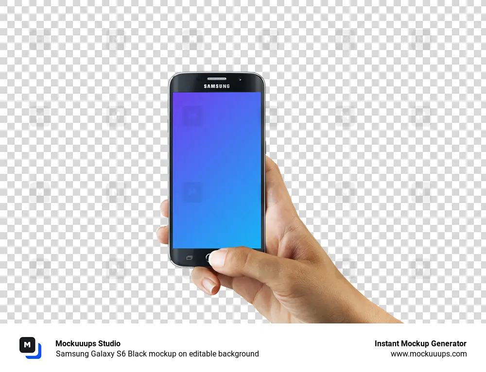 Samsung Galaxy S6 Black mockup on editable background