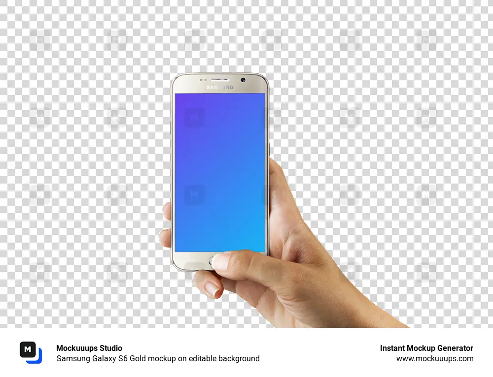 Samsung Galaxy S6 Gold mockup on editable background