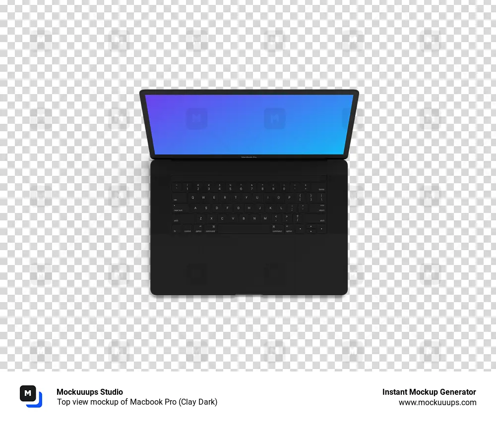 Download Top view mockup of Macbook Pro (Clay Dark) - Mockuuups Studio