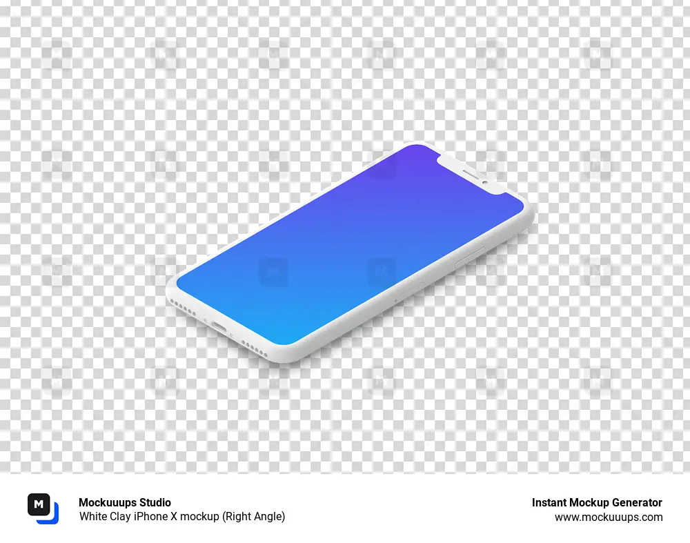 Download White Clay iPhone X mockup (Right Angle) - Mockuuups Studio