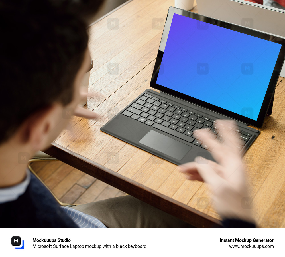 Microsoft Surface Laptop mockup with a black keyboard