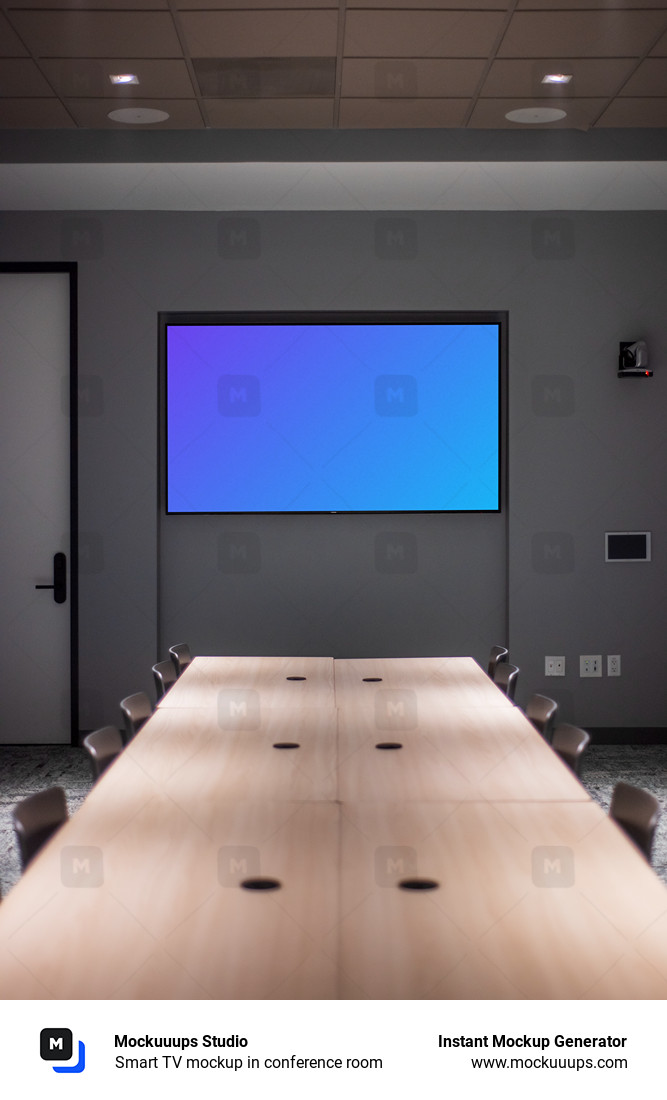 Smart TV mockup in conference room