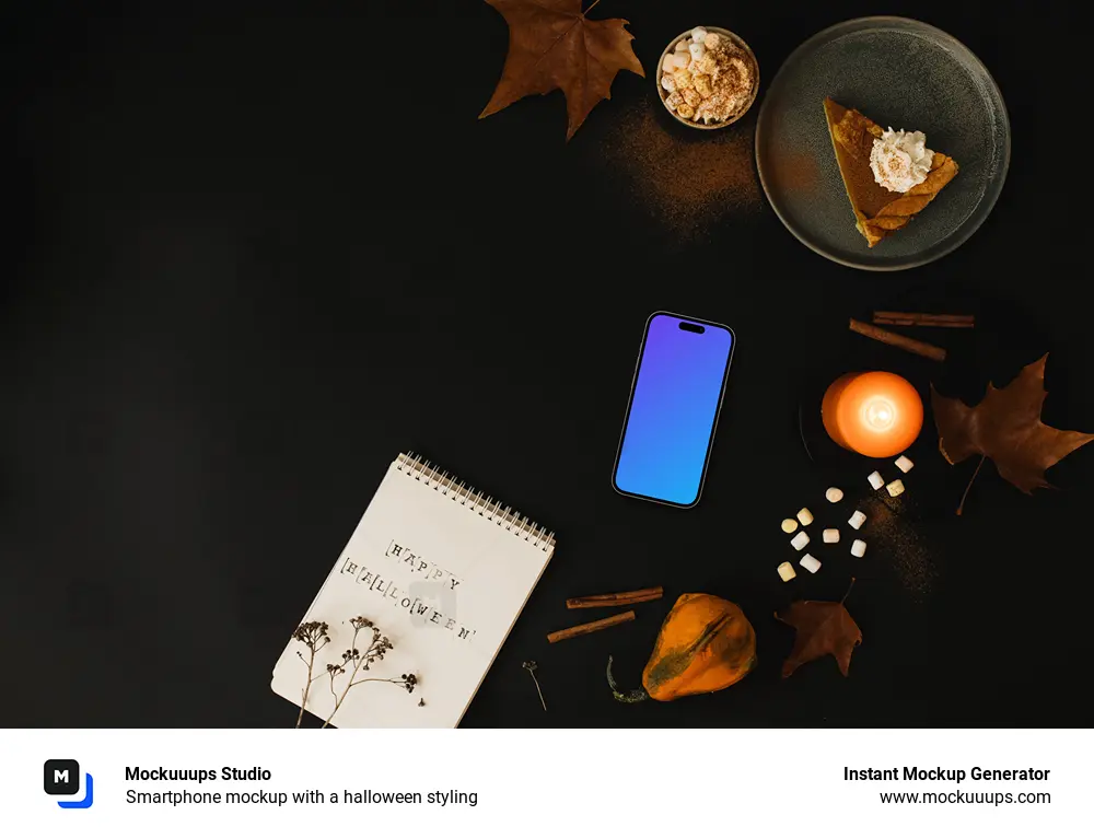 Smartphone mockup with a halloween styling