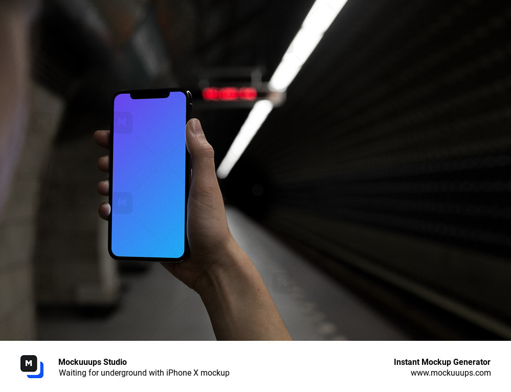 Waiting for underground with iPhone X mockup