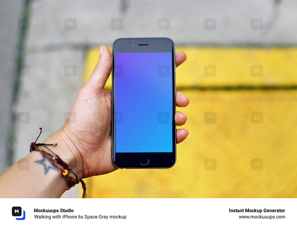 Walking with iPhone 6s Space Gray mockup