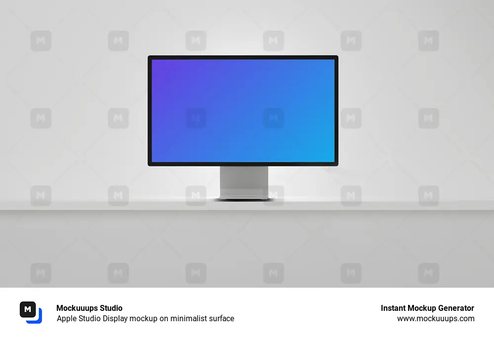 Apple Studio Display mockup on minimalist surface