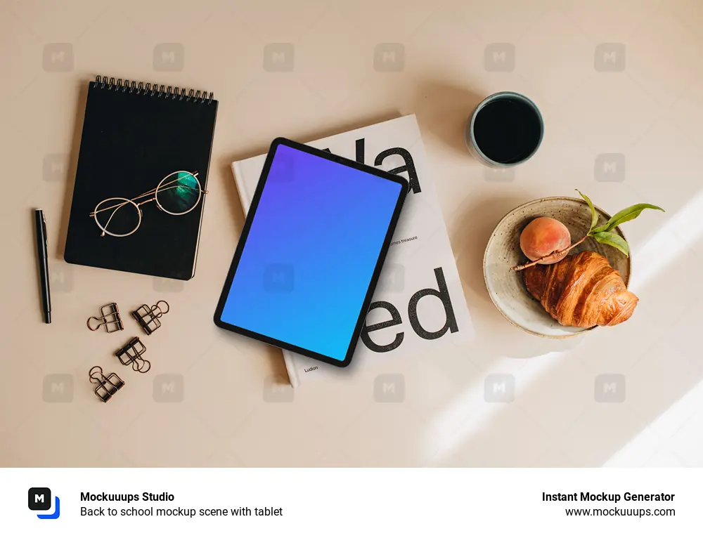Back to school mockup scene with tablet