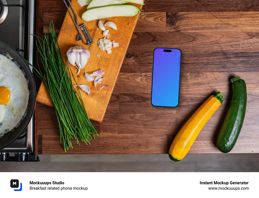 Breakfast related phone mockup