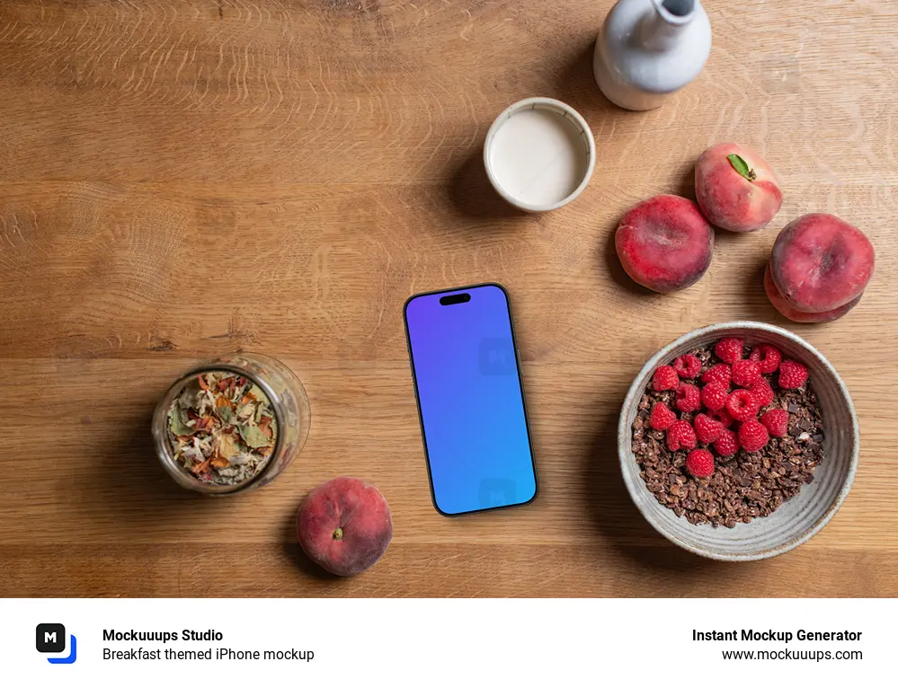 Breakfast themed iPhone mockup