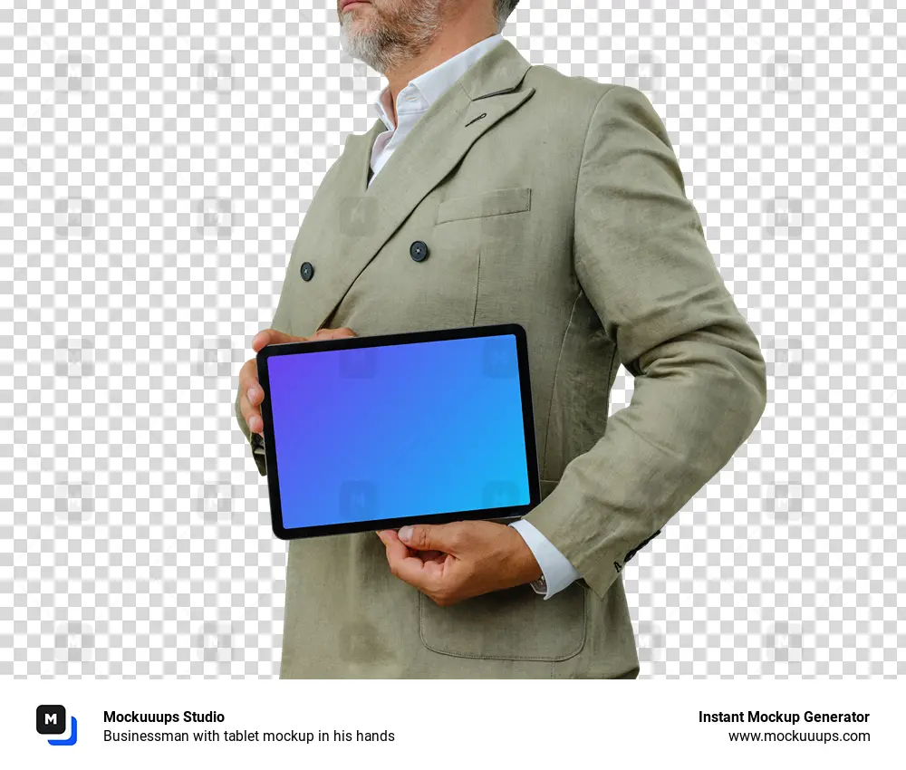 Businessman with tablet mockup in his hands