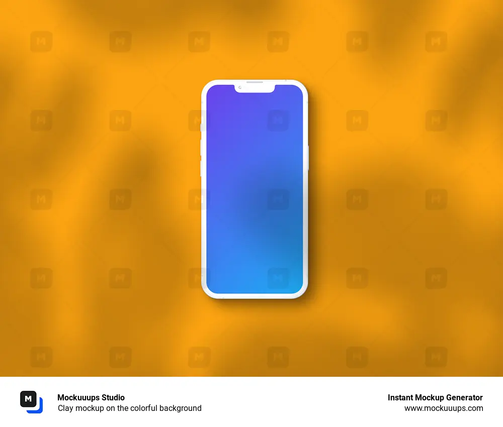 Clay mockup on the colorful background