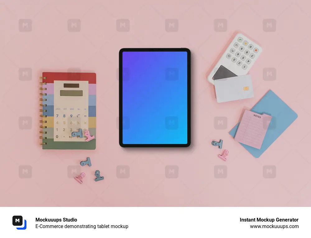 E-Commerce demonstrating tablet mockup