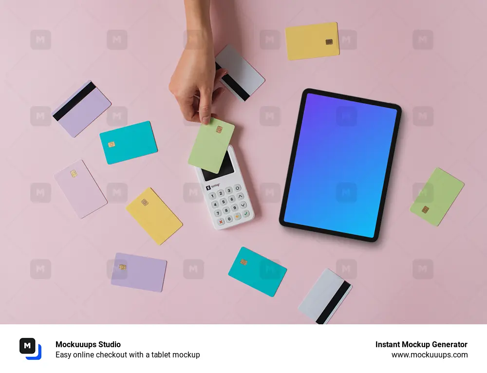 Easy online checkout with a tablet mockup