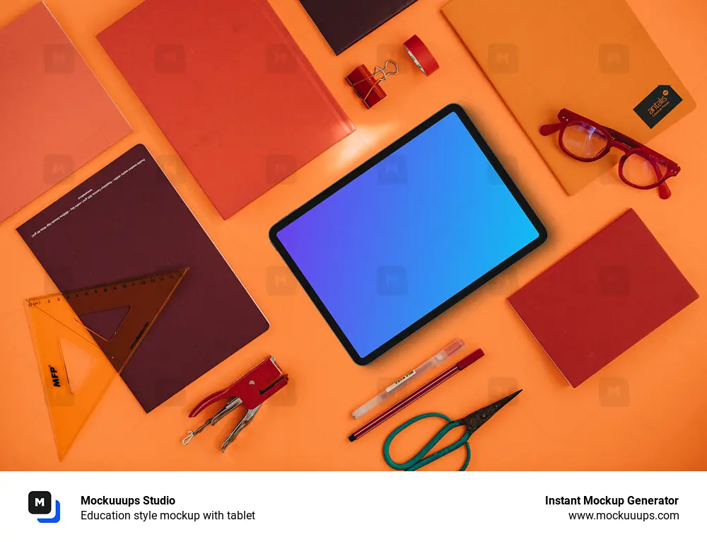 Education style mockup with tablet