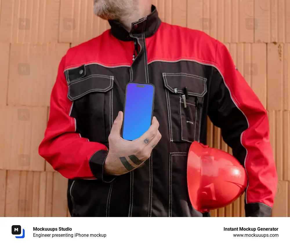 Engineer presenting iPhone mockup