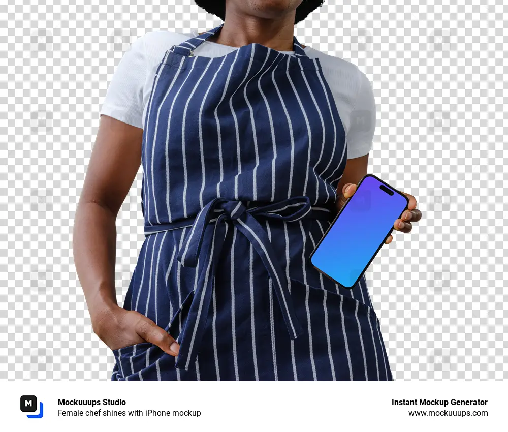 Female chef shines with iPhone mockup