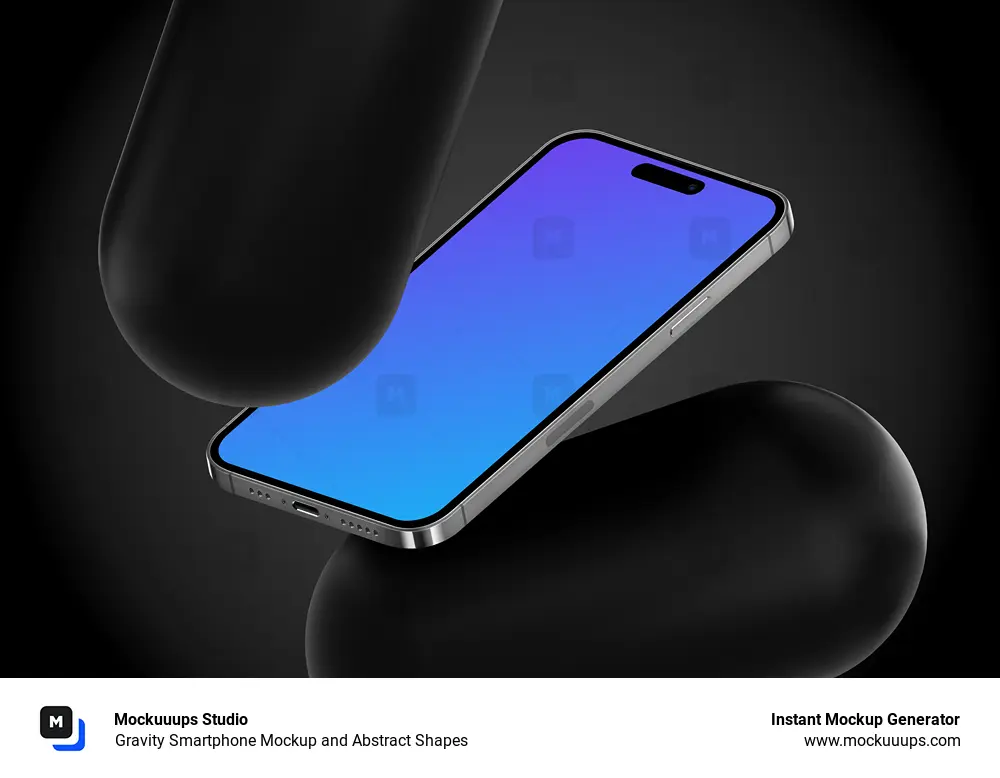 Gravity Smartphone Mockup and Abstract Shapes