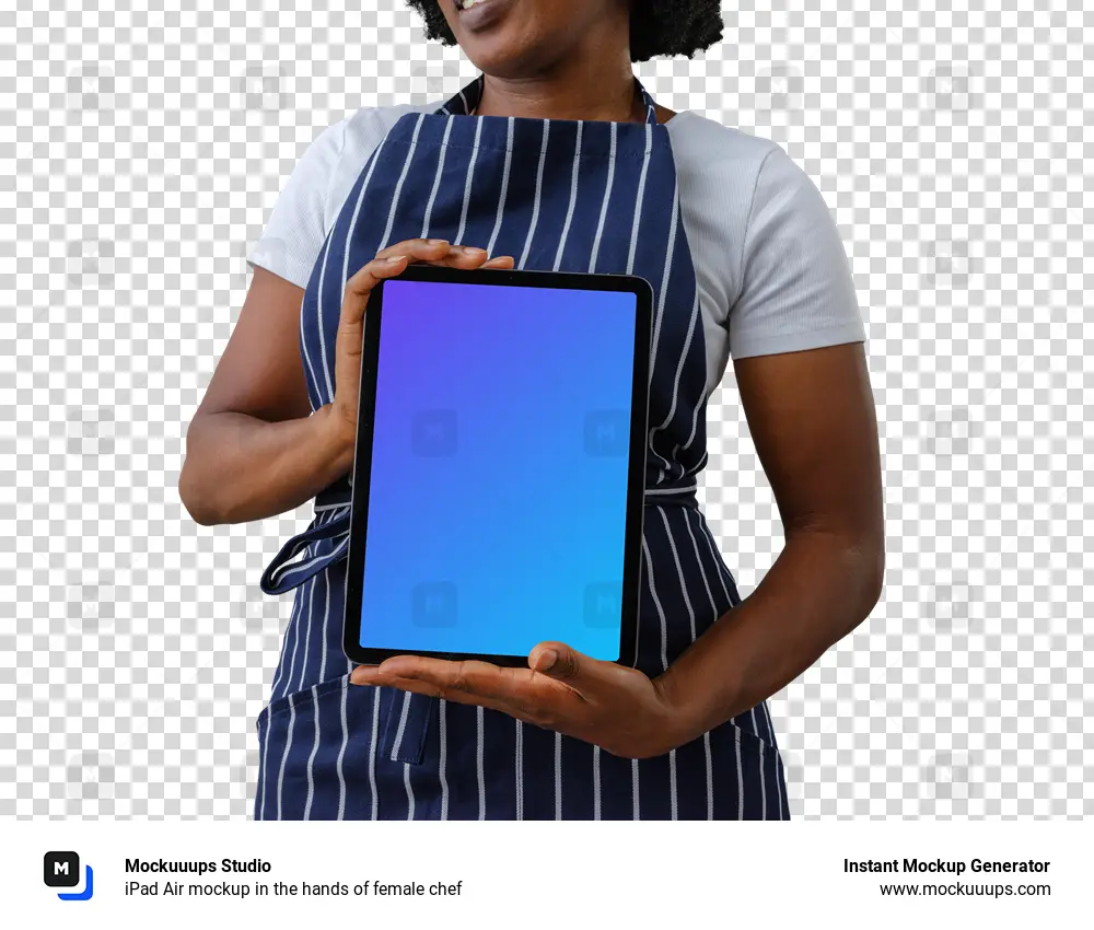 iPad Air mockup in the hands of female chef