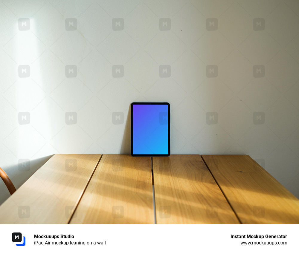 iPad Air mockup leaning on a wall