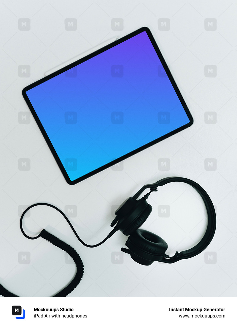 iPad Air with headphones