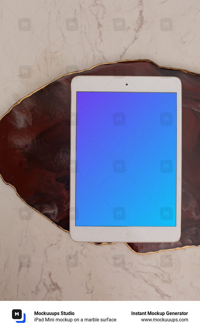 iPad Mini mockup on a marble surface