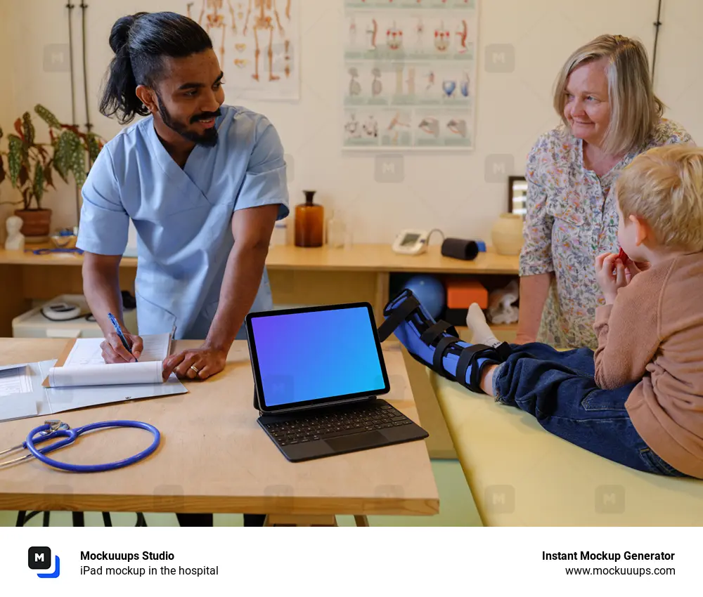 iPad mockup in the hospital