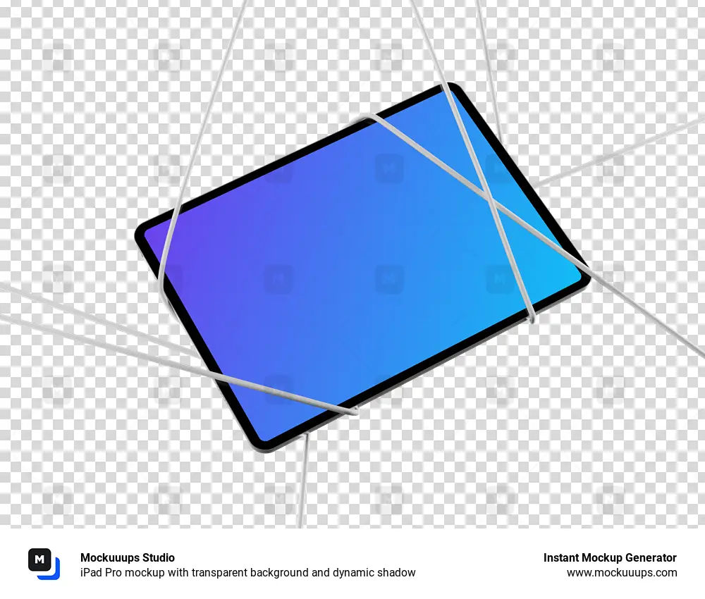 iPad Pro mockup with transparent background and dynamic shadow